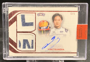 2021 Topps Dynasty Formula 1 Yuki Tsunoda RC Dual Relic Autograph Card 4/5