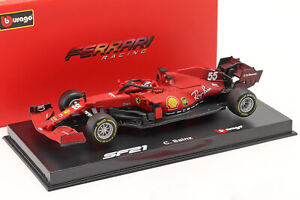 Bburago 1:43 2021 Ferrari Racing SF21 Formula One #55 Carlos Sainz 18-36828CS
