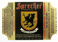 Sprecher Brewing SPRECHER beer label WI 16oz