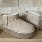 UGG Classic Ultra Mini Platform Sand Beige Suede Ankle Boots Size US 7 Women