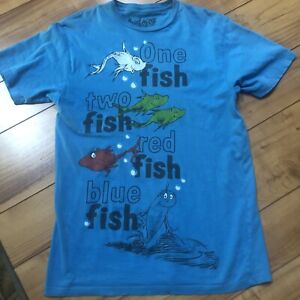 Vintage Mustache 3r/gade One Fish…Two Fish…Red Fish…Blue Fish T Shirt sz m