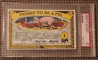 PERMIT TO BE A PIG: 1964 Topps Nutty Awards PRE-GPK CONCEPT PSA GRADED 7 NM RARE