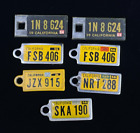 7 Vintage California License Plate Keychain Key Return 1954 1956 1957 1960 1962