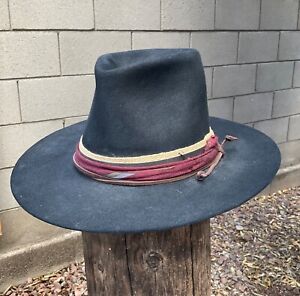 Vintage Stetson Black Beaver Felt Cowboy Western Fedora