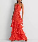 Lauren Ralph Lauren Floral Jacquard Halter Gown 10A 2232