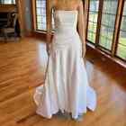 Maggie Sottero Ivory Strapless Ruched Corset Wedding Gown Bridal Dress Size 6