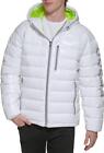 Guess Mens Quilted Puffer Hooded Jacket Coat XXL Insulated Zip Front White $225