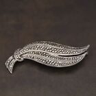 VTG Sterling Silver 935 - S&F ART DECO Marcasite Pave Statement Brooch Pin - 10g