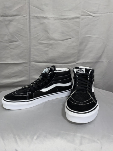 Vans Sk8-Hi Canvas Black & White Shoes size 9 Mens & 10.5 Women's