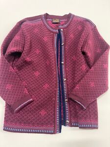 Gjestal Exclusive Norwegian Sweater 100% Wool Cardigan Womens Medium