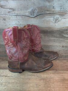 JUSTIN 0707 MENS SQUARE TOE LEATHER WESTERN BOOTS sz 11.5EE