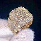 14K Yellow Gold Plated Real Moissanite 3.60CT Baguette Cut Men's Pinky Ring