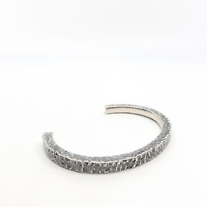 King Baby Studio Square Hammered Texture Cuff Bracelet Fine Silver .925 Size 8