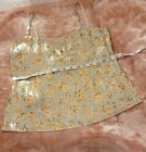 RALPH LAUREN Size 6 Aqua Yellow Silk Abstract floral Camisole Dress Top