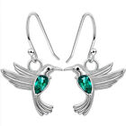 925 Silver Plated Hoop Dangle Drop Earrings Bird Turquoise Jewelry Simulated
