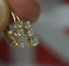 14K Yellow Gold Three-Stone ~ 0.50 (1/2) TCW Round Diamond Drop Dangle Earrings