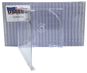 USDISC CD Jewel Cases Standard 10.4mm, Single 1 Disc (Clear) Lot