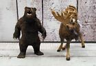 Papo Animal Toy Figure Lot (2) Grizzly Bear and Moose Elk