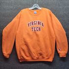 VTG Champion Virginia Tech Crewneck Sweatshirt Orange Men's Sz L RARE HTF