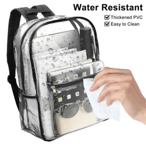 Clear Backpack Heavy Duty PVC Transparent Shoulder Handbag Waterproof School Bag
