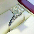 8mm Princess Cut Simulated Diamond Engagement Ring 14k White Gold Plated