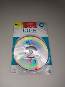 Maxell 648220 CD-R 700 5PK CD Recordable Disc 48X 700MB 80 Minute 5 Pack SEALED