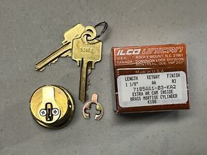 Lot OF 9 Kaba Ilco 7185AA1-03-KA2 1-1/8 in.  Mortise Cylinder Bright Brass