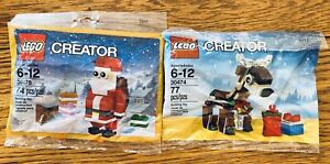 Lego Creator 30478 30474 Santa Reindeer New Sealed Polybag Bag Lot Christmas NIP