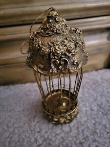 Small Vintage Birdcage Ornament Gold
