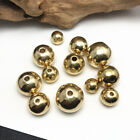 4mm~18mm Solid Brass Round Metal Loose Spacer Beads  For Jewelry Making DIY