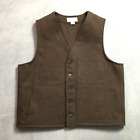 CC Filson Mackinaw Vest Brown 100% Virgin Wool Mens 44 Made in USA Vintage