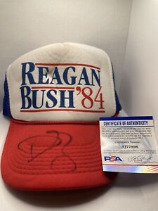 donald trump jr autographed hat Reagan Bush 84 PSA COA