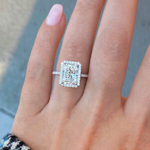 925 Silver Wedding Ring Charm Women Sprkly Cubic Zircon Jewelry Sz 6-10