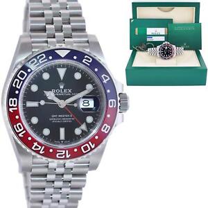 2019 PAPERS Rolex GMT Master II PEPSI Red Blue Jubilee Ceramic 126710 BLRO Watch