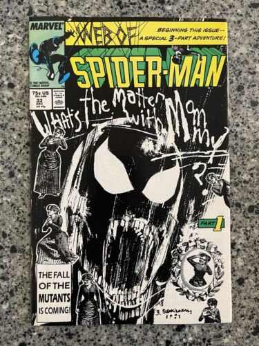 WEB OF SPIDER-MAN #33 VF+ (Marvel 1987) Black Costume