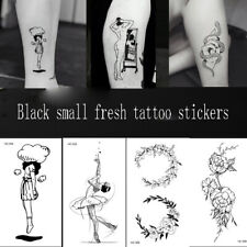 Tattoo Stickers Black Floral Temporary Waterproof Big Body Art  Sticker Fashion
