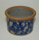 Bastine Pottery Noblesville Indiana Blue Spongeware Mini Crock