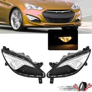 For 13-17 GENESIS COUPE Clear Lens Bumper Fog Lights Lamps Assembly LH + RH