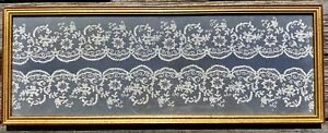 New Listing ANTIQUE HANDMADE LACE FRAMED ANTIQUE LACE