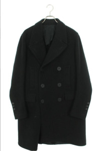 Rick Owens Men's Size 52 15Aw Melton Long Pea Coat Black color Wool From Japan