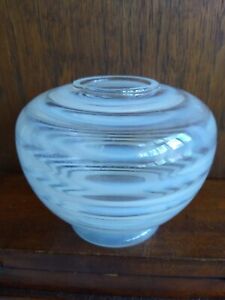 New ListingVintage Art Deco? Pressed Glass Vase With Opalescent Stripes