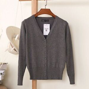 Womens Cardigan Long Sleeve Ladies Knitted Top Cardigans Outwear Size 8-24