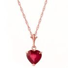 Fashion Rose Gold Heart Red Zircon Pendant Necklace Engagement Jewelry