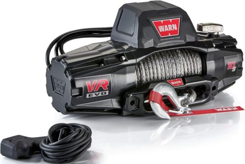 WARN 103253 VR EVO 10-S Electric 12V DC Winch with Synthetic Rope: 10K Capacity