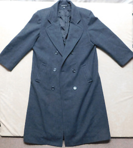DONNYBROOK Wool Coat WOMEN SIZE 16 Black Dbl. Breasted Heavy Lined- Long Length