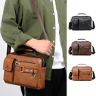 Men's Shoulder Messenger Bag PU Leather Handbag Business Crossbody Bag Briefcase