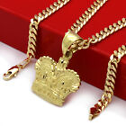 Mens 18k Gold Plated  King Crown Royalty  Pendant 5mm 24
