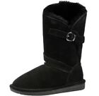 Bearpaw Womens Tatum Black Suede Leather Wool Fur Lined Calf Boots Size 10 M US