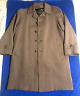 Men's Vintage Johnny Carson Brown Lined 100% Wool Over Coat Size 42R