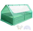 6x3x1ft Galvanized Raised Garden Bed with Cover Metal 6 x 3 x 1 ft Green